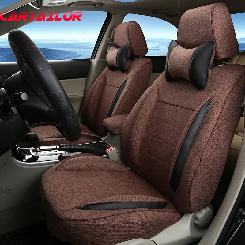 CARTAILOR Car Seat Protector Custom Fit for Citroen C4 Grand Picasso Seat Cover Accessories Set Flax Seat Covers for Car Seats