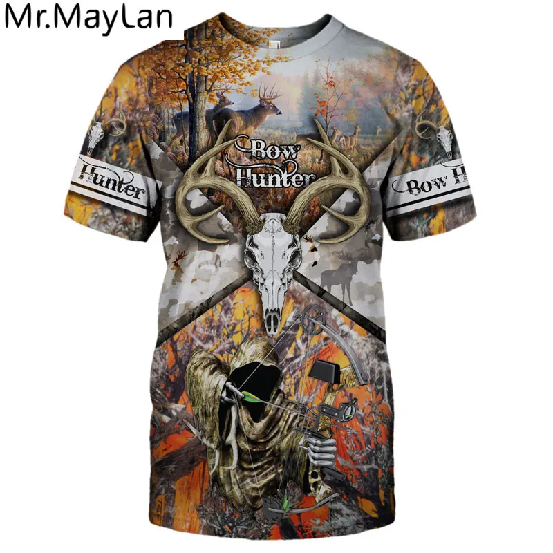 New Animal Deer Hunter Hunting Camo T Shirt 3D Printed Tshirt Women/Men Harajuku Streetwear Tee Shirt Country Girl Pink Clothes