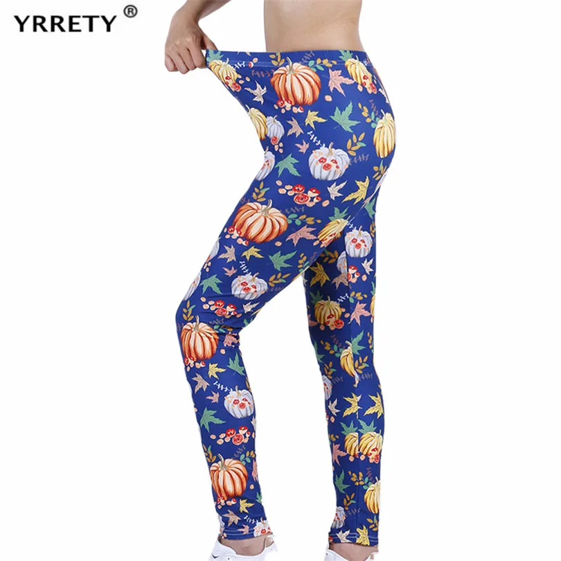 YRRETY Solid High Waist Leggings Women Sports Gym Girl Warm Leggins Mujer Jogging Workout Casual Push Up Fitness Pumpkin Bottom