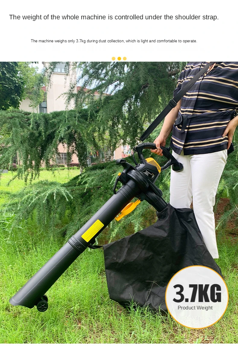 

3800W Leaf Vacuum 6 Variable Speed Multi-function 3 in 1 Electric Garden Leaf Blower With Collection Bag Snow Mulcher 230-240V