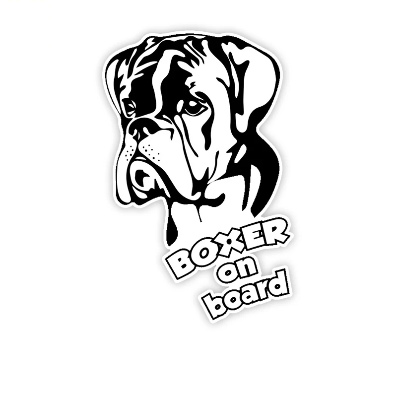 1 piece Car Sticker Cartoon Lovely Dog Boxer on Board Automobiles Accessories PVC Decal for VW Polo Passat,17cm*11.1cm