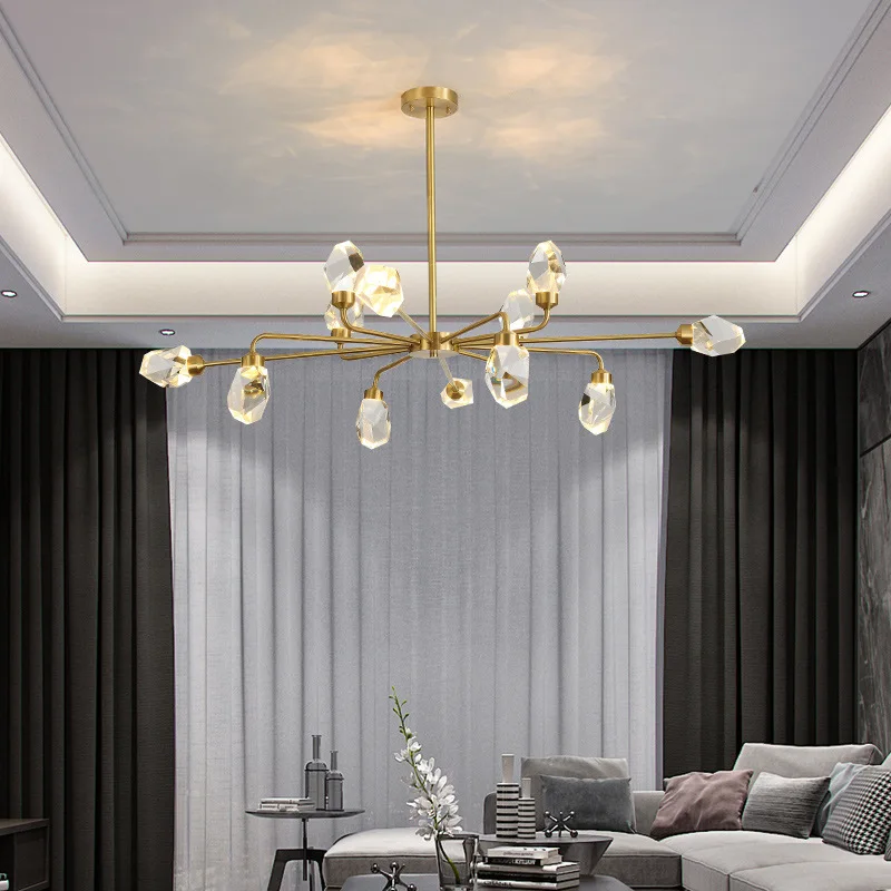 

Nordic Minimalist Irregular Glass Ceiling Chandelier Living Room Led Lights Hotel Lobby Lighting Lamp