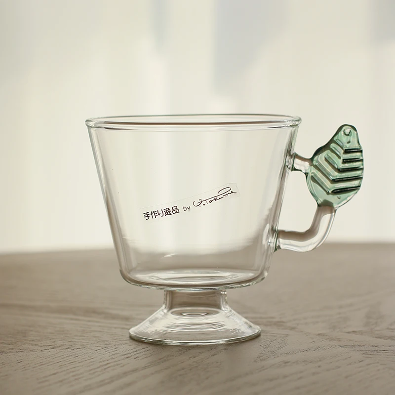 Spot 】 leaves imported from Japan heat-resistant glass mug cup cup cup sweetmeats cup by hand