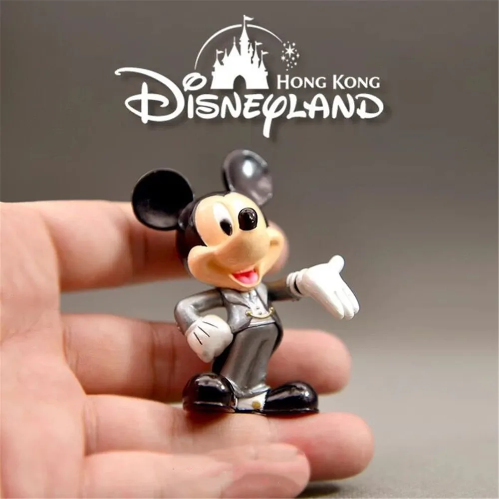 Disney Mickey Mouse silver 7cm mini Action Figures Doll Toys model children room Decoration for gift