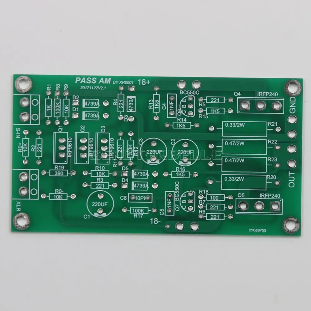 1 Pair Based on PASS AM Class A 10W Single-Ended Power Amplifier Board PCB Two Channels