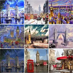 SDOYUNO  painting by numbers london Bridge Landscape Picture By Number On Canvas Hand Made Home Decoration Wall Artwork