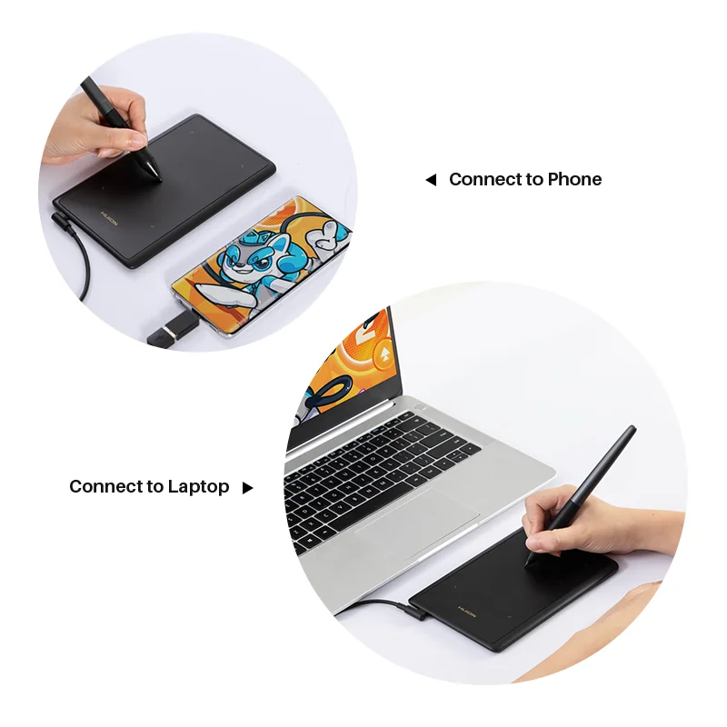 4x2.6 Inch Huion H420X Graphics Tablet Drawing Tablets Ultra Thin Signature Pad Type C Easy Connect to Android Phone Windows PC