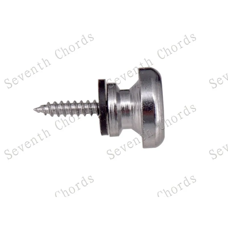 2 Stück/Set Verchromte Silberne Gitarrengurtschlösser für Akustik- und E-Gitarren, Gitarrenzubehör, Musikinstrumententeile – Detail 3