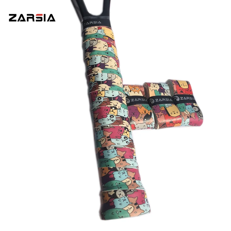 3pcs Retail ZARSIA Printing Anti-slip Tennis Racket Overgrips Badminton Sweatband fishing rode grips squash racket grips