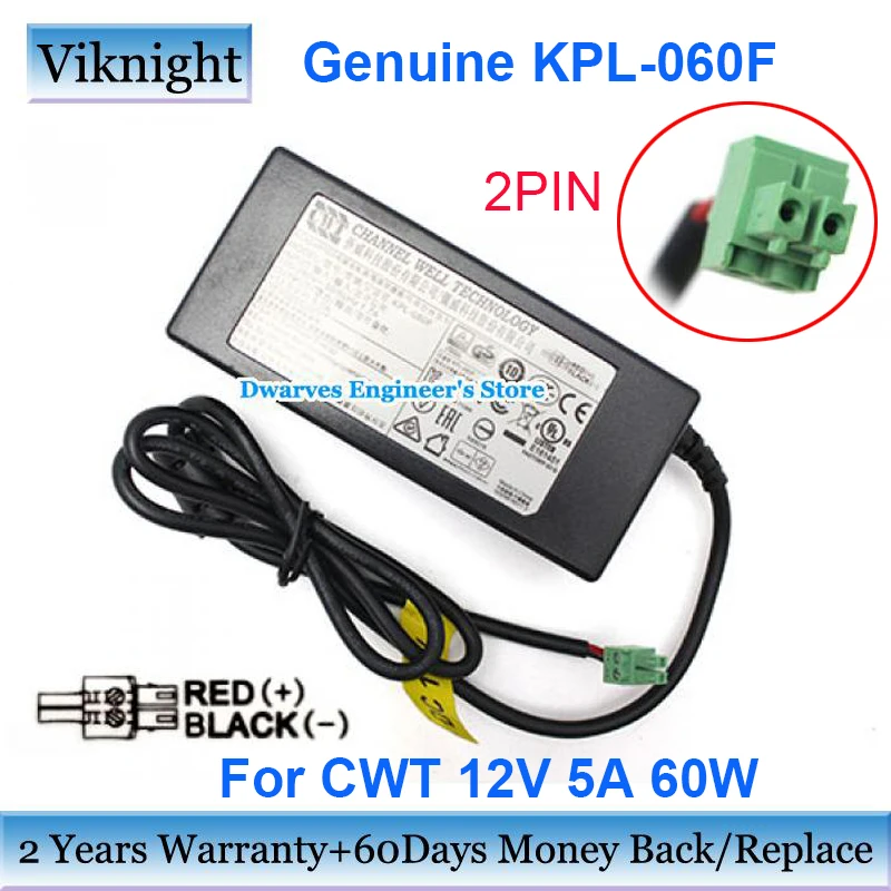 

Genuine KPL-060F 12V 5A 60W AC Adapter Charger For CWT Power Supply Special 2PIN