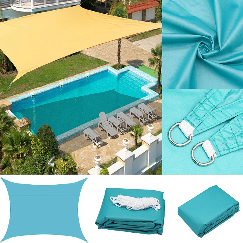 5*7M Waterproof Sun Shade Sail Rectangle Sun Shelter Outdoor Canopy Garden Suncreen Protection Cover