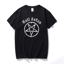 Hail Satan T-Shirt Pentagram rock goth unholy satanic punk emo alternative Gift Top Fashion streetwear tee shirt homme