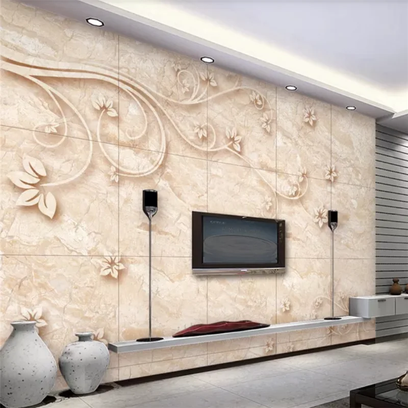 

beibehang Custom wallpaper 3d European art tile marble texture TV sofa background wall pattern living room bedroom 3d wallpaper