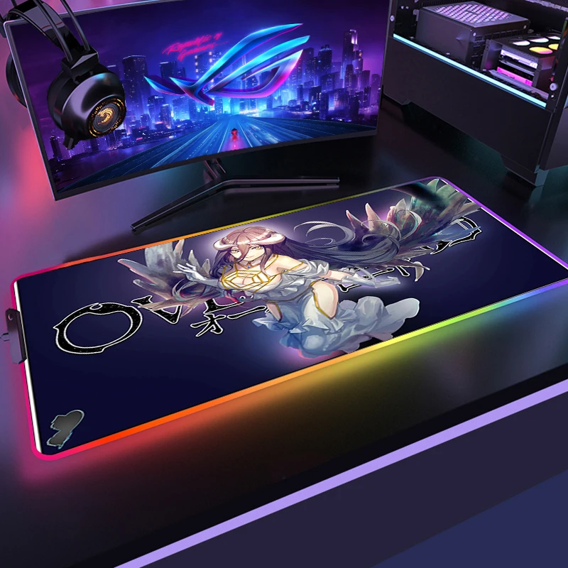 

Overlord Non-slip Mat Mousepad RGB Keyboard Desk Pad Mouse Mats Xxl Gaming Accessories Mause Ped Pc Gamer LED Mice Keyboards