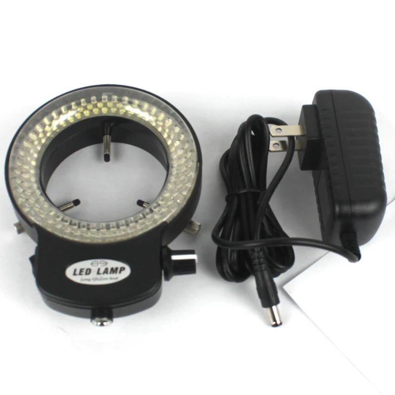 Adjustable 144 LED miniscope ring light ring light 0 - 100% adjustable lamp For Industry Video Stereo Microscope Lens Magnifier