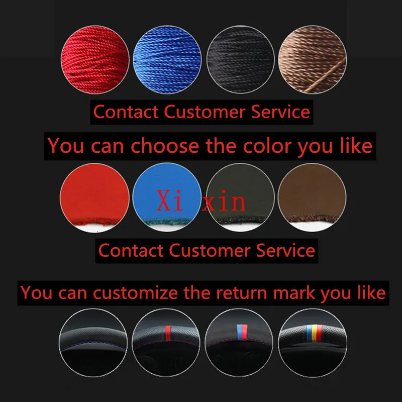 For Volvo XC60 XC40 XC90 S60 S90 V60 V90 DIY custom leather hand-sewn special car steering wheel cover