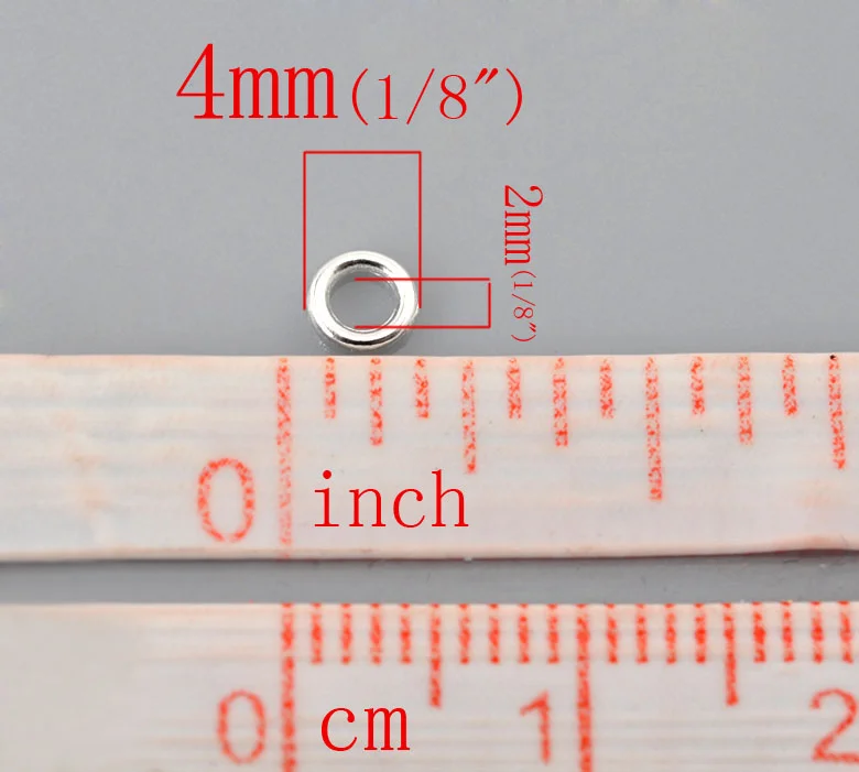 DoreenBeads 100/500PCs Silver Color Soldered Closed Jump Rings Findings for DIY Jewelry Making 4 6 8 14mm(1/8") Dia. )