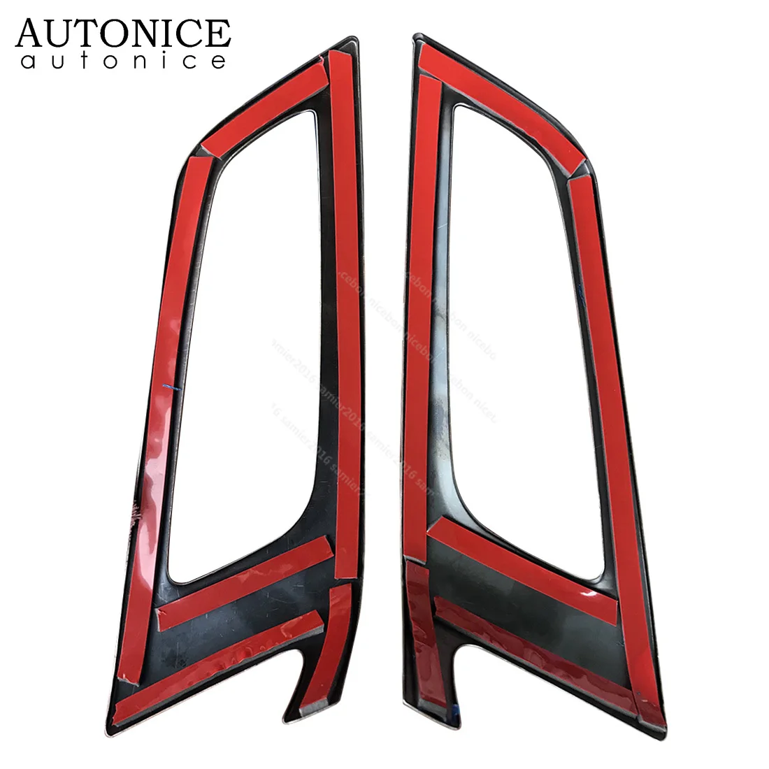 For Ford Focus MK3 2012-2014 Carbon Fiber Color Interior Dashboard Air Conditioner Vent Trim 2PCS Stainless Steel