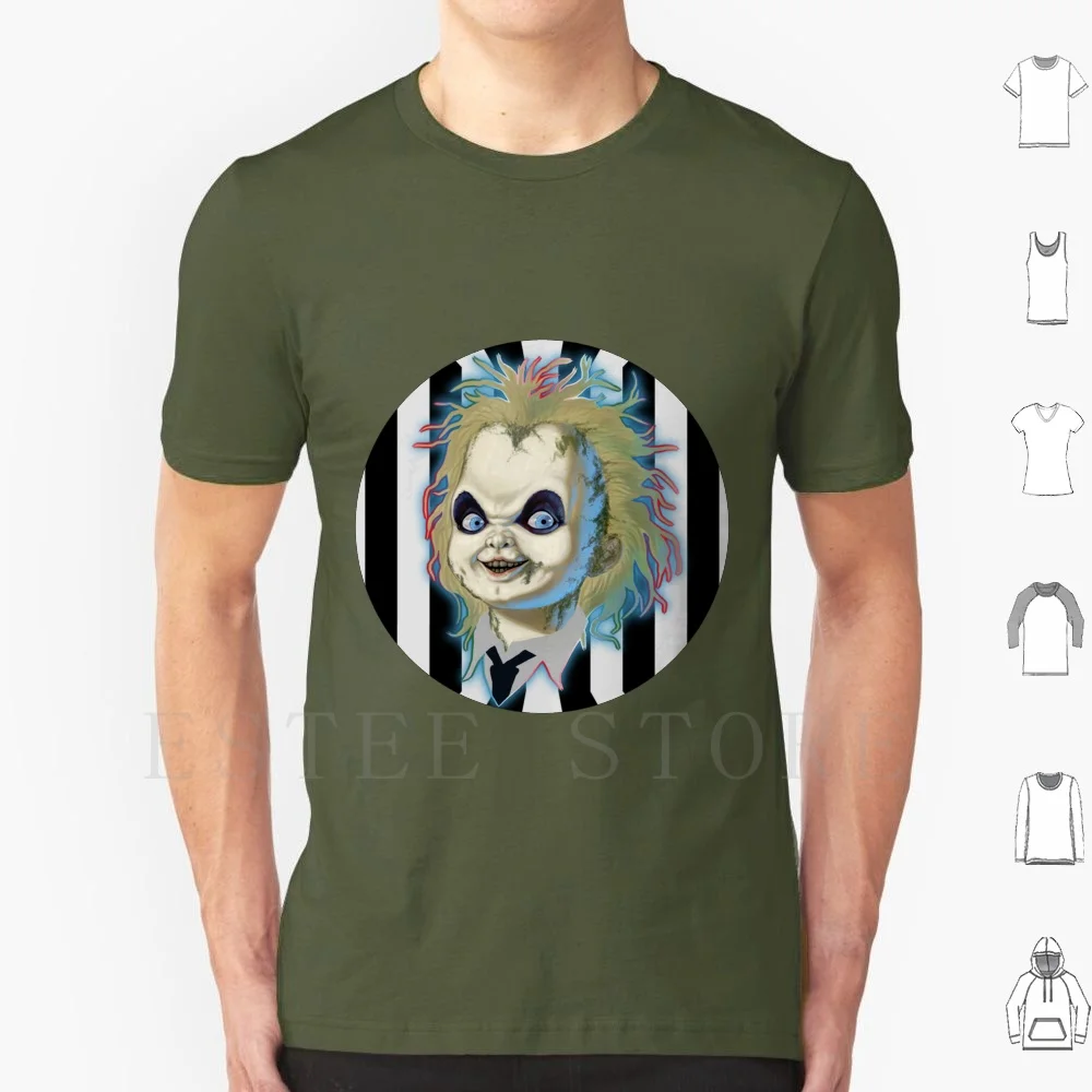 Beetlechuck T Shirt DIY Big Size 100% Cotton Chucky Betelgeuse Childs Play Killer Doll Ghost With The Most Mashup