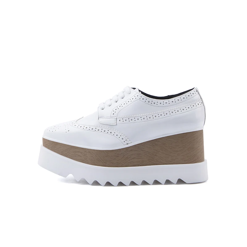 NEWEST Women Sneakers Genuine Leather Platform Black White Red Gold Casual Shoes Female Thick Bottom Star Style Breathable Shoes