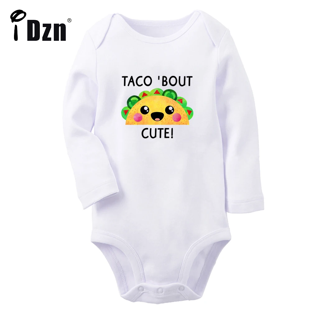 I'm A Cute Baby Boys Girls Bodysuit Taco' Bout Awesome Funny Rompers Little Cutie Long Sleeves Jumpsuit When Two Became Three