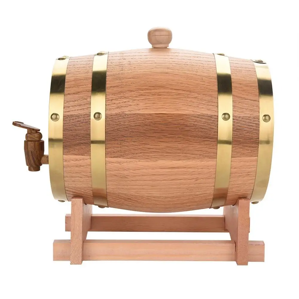 1.5L/3L Oak Barrel Beer Brewing keg Wine Barrel for Whiskey Rum Port Decorative Barrel Keg Hotel Restaurant Display Oak Barrel