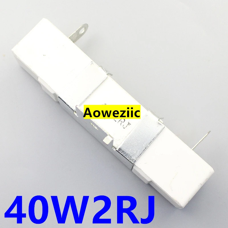 (5pcs/Lot) 40W 2ohm +/- 5% Horizontal Cement Resistor 40W2RJ Cement 40W2ΩJ Ceramic Resistor Plug-In RX27-4H With Bracket