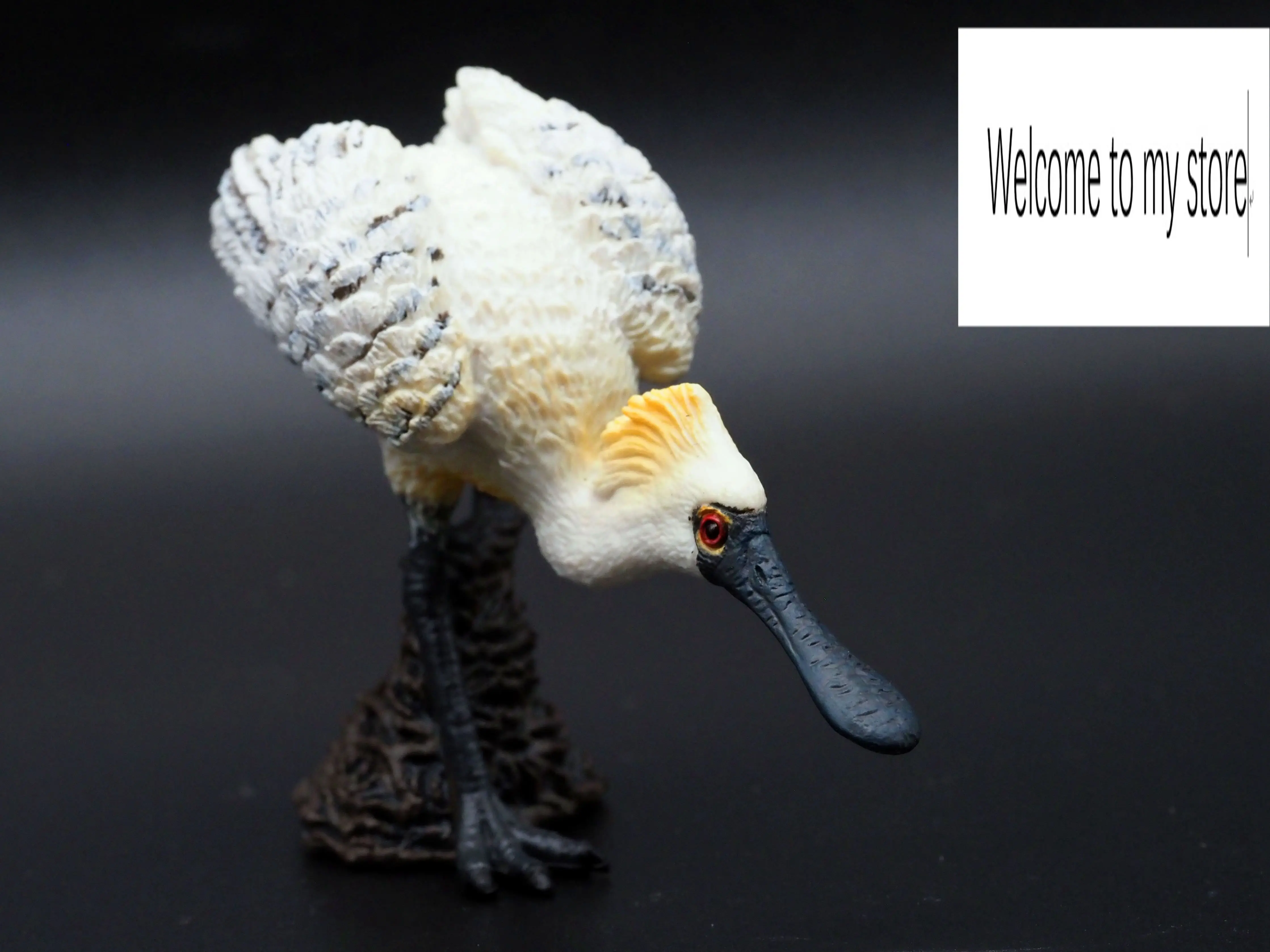 solid  pvc  figure  Child model toys wild bird Black faced Spoonbill