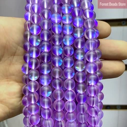 Matte Austria Crystal Glitter Purple Moon Stone Round Beads DIY Bracelet Necklace for Jewelry Making 15