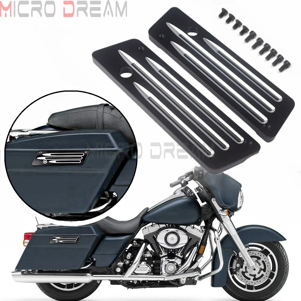 غطاء مزلاج للدراجة النارية مع مسامير تثبيت لـ Harley Touring Electra Street Glide 1993-2013 Touring Road King FLH FLT