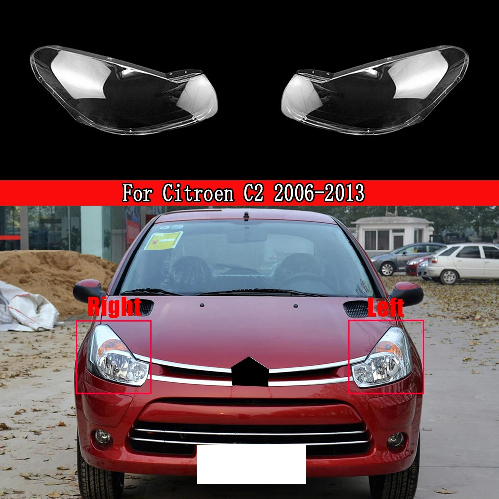 

Car Front Headlight Lens Cover Auto Shell Headlamp Lampshade Glass Lampcover Head Lamp Light Cover For Citroen C2 2006 ~ 2013