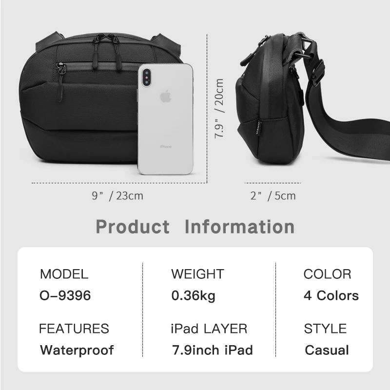 Imagem -06 - Ozuko para Homens Jovens Bolsa de Ombro à Prova Impermeável Água Masculino Mensageiro Bolsas Moda Crossbody Bolsa para Adolescente Leve Bolsa Viagem Alta Qualidade