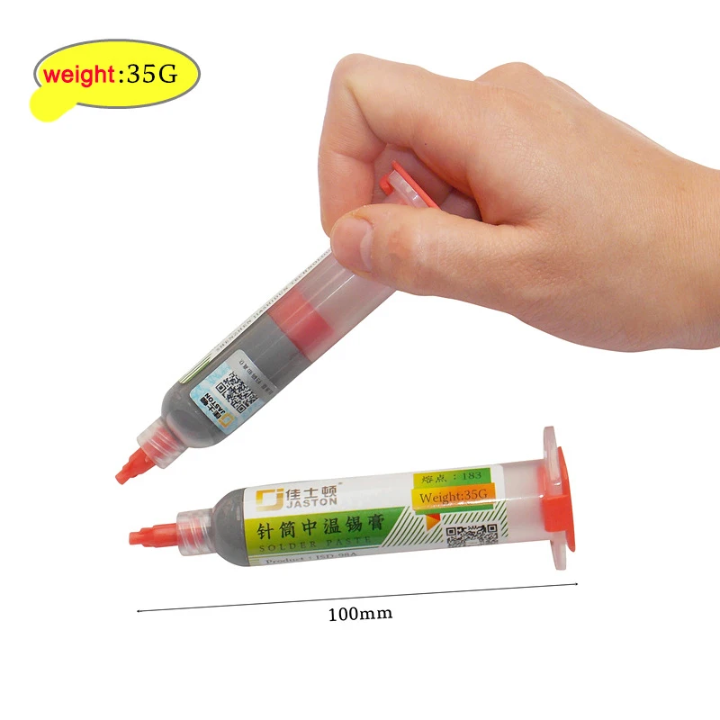 1pc 10cc Syringe Liquid Flux Soldering Paste 35g Leaded Stencil Welding Tool Low Temperature Melting Point 183C Tin Solder Paste