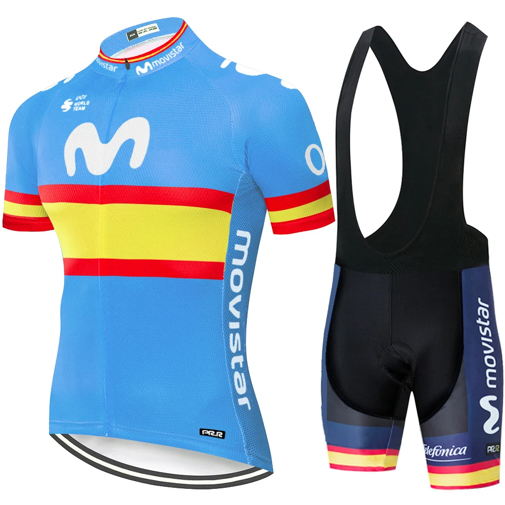 Conjunto de Ropa de Ciclismo DEL EQUIPO Movistar para hombre, Maillot de verano para bicicleta de montaña, 2023