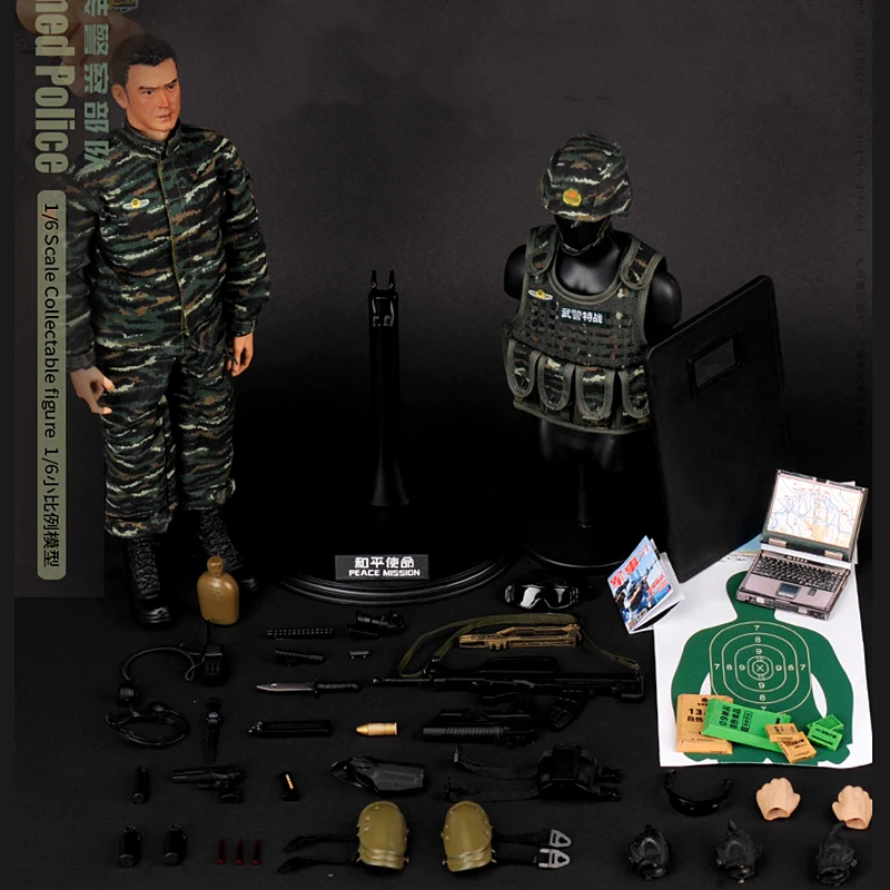 

1/6 Scale CAPF The Chinese Armed Police Force Peace Mission Soldier Action Figure Doll Collectible Decoration Kids Gifts