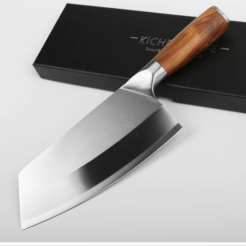 

8" Chef Knife Stainless Steel Chinese Kitchen Knives Meat Fish Vegetables Slicing Knife Super Sharp Blade Butcher Knife Cleaver