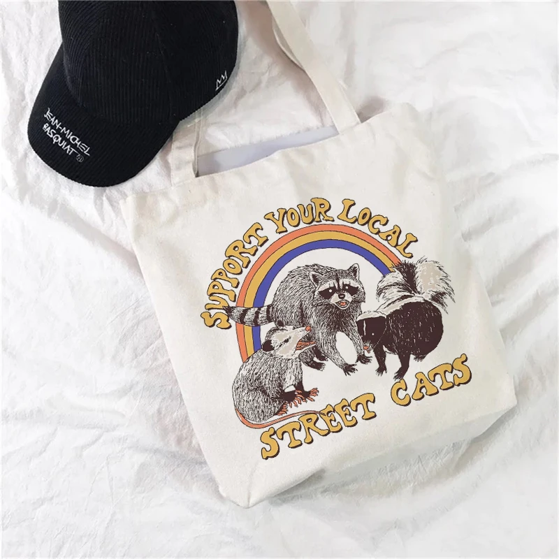 Women Shopping Bags Cute Bear Cartoons Pattern Series Eco Shopper Shoulder Bag Fashion Funny Printing Handbag Canvas Tote Bag