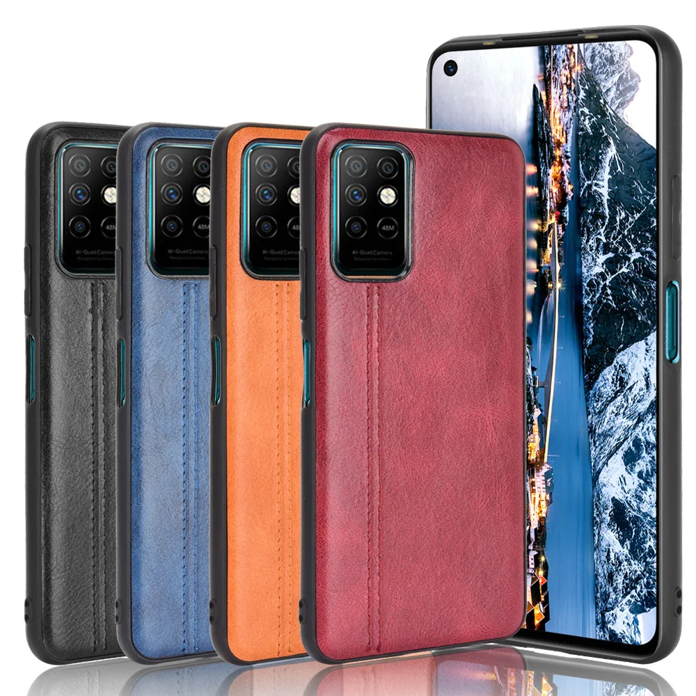 Infinix Note 8i Case Infinix Note 8i X683 Suture Soft TPU Calfskin PU Leather Phone Back Cover For Infinix Note 8I Bag Case