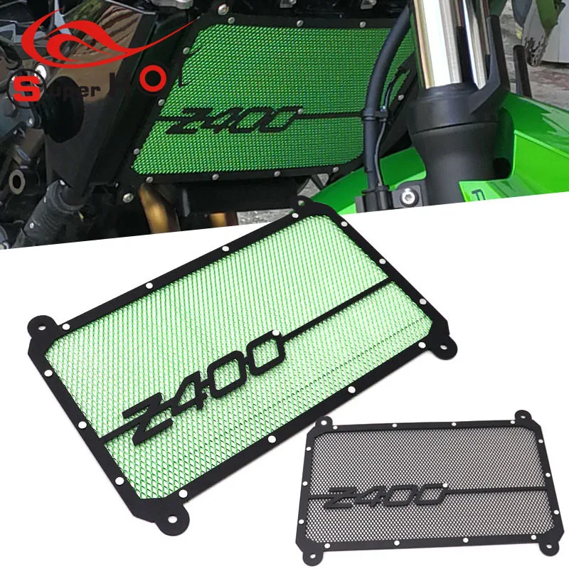 

Motorcycle Radiator Grille Guard Cover Protector Radiator Guard Street Bike Racing Grill for Kawasaki Z400 2018-2020 LOGO Z400