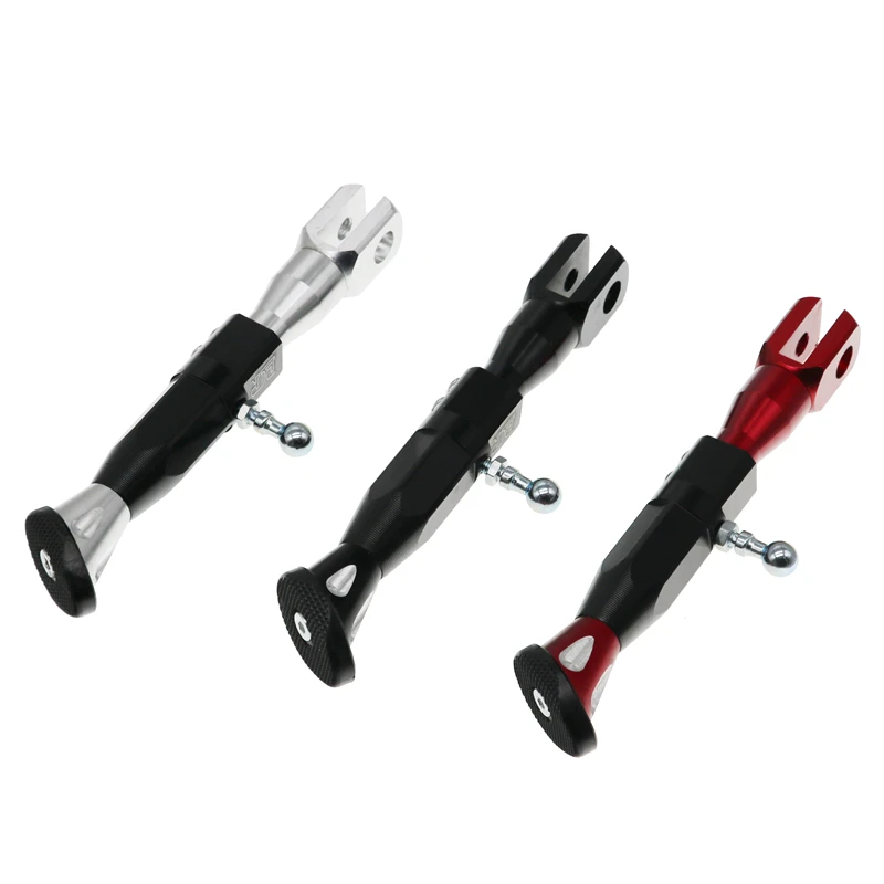 LMoDri Motorcycle Adjustable Height 21-25CM Kickstands Motor Scooter Modified Foot Bracket CNC Aluminum Alloy Side Stand