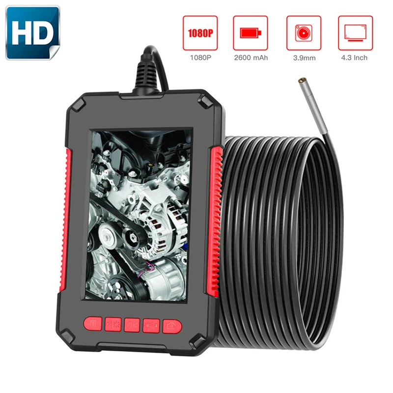 

P40 3.9MM Lens 1080P Industrial Endoscope HD 4.3 Inch IPS Screen 6LED Lights IP67 Waterproof camera New