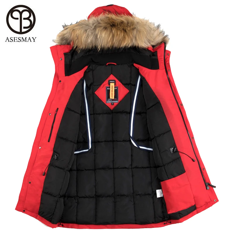 Asesmay 2021 inverno jaqueta masculina roupas de marca wellensteyn parka engrossar casaco quente com capuz com gola de pele europeu mais tamanho