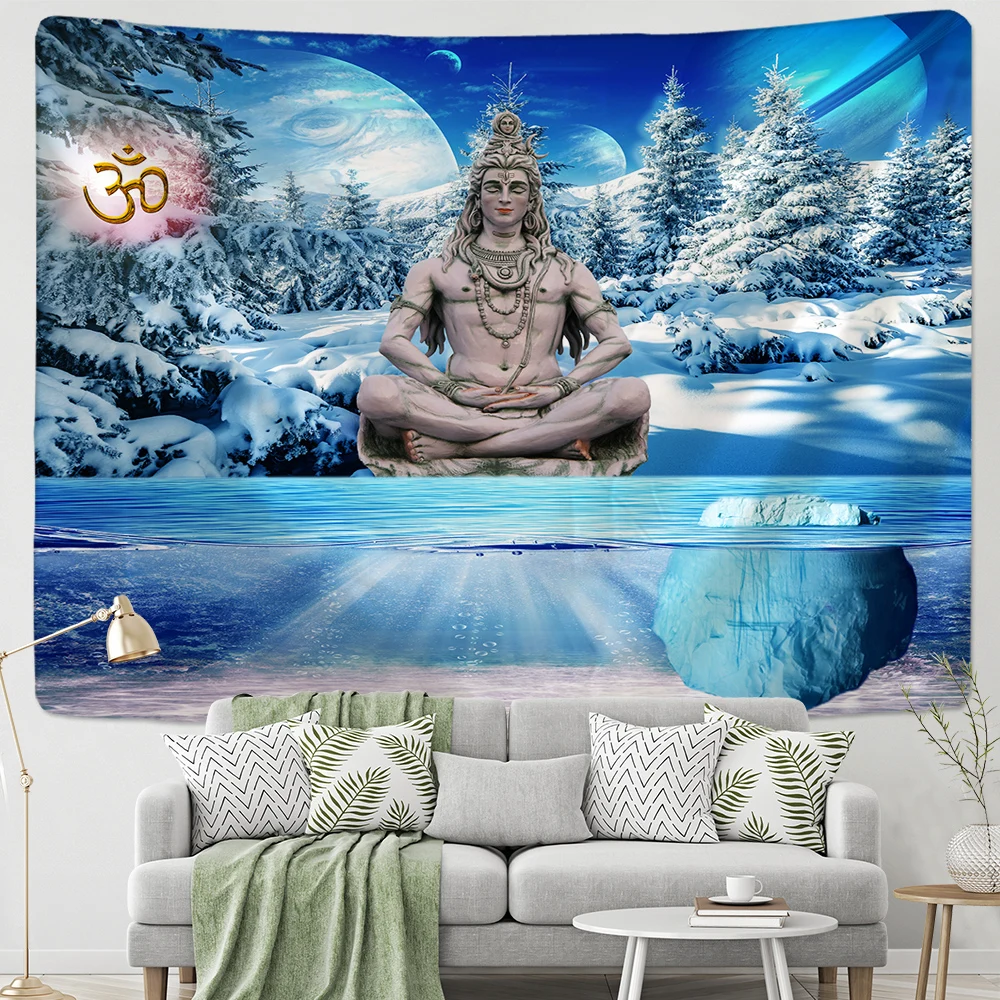 Home Furnishing India Buddhism Tapestry Wall Hanging Sandy Beach Picnic Throw Rug Blanket Camping Tent Sleeping Pad