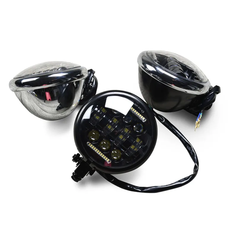 883 Retro Motorcycle Modified LED Highlights 5.75 Inch Headlights Double Line Type Driving Light