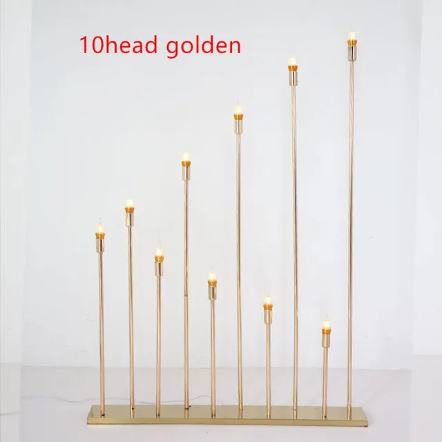 Multi Head Golden Wedding Decor Road Guide Reed Light Acrylic Transparent Candlestick Home Party Table Centerpiece Decor