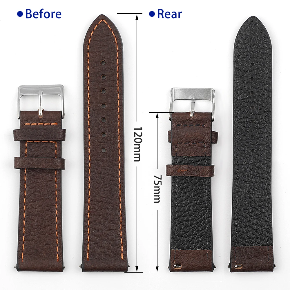 Onthelevel Leather Watch strap 18mm 20mm 22mm 24mm Black Blue Green coffee Watch Band Quick Release Watch Bands Replacement