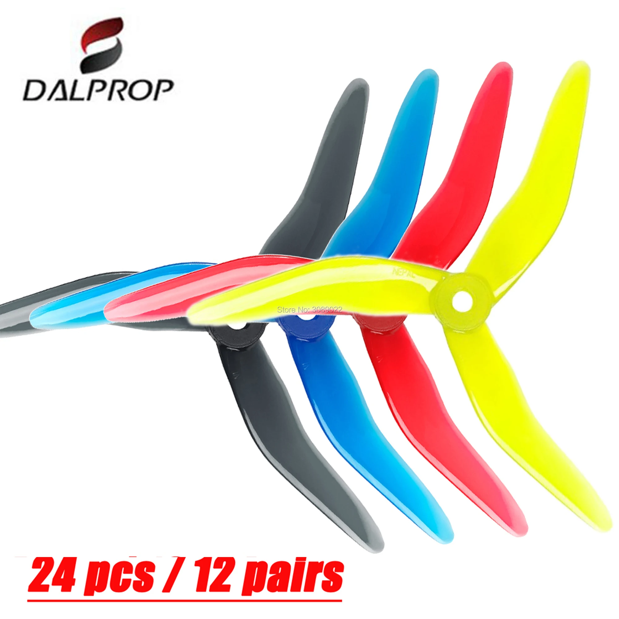 24 pcs /12 Pair Foxeer DALPROP Nepal N1 N2 5143 3 Blade FPV Propeller CW CCW POPO Freestyle for RC Drone FPV Racing 51433