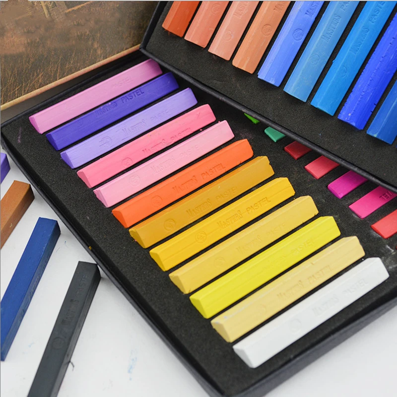 Crayons Soft Dry Pastel 12/24/36/48 Colors/Set Art Drawing Set Chalk Color Crayon Brush Stationery for Students Art Supplies