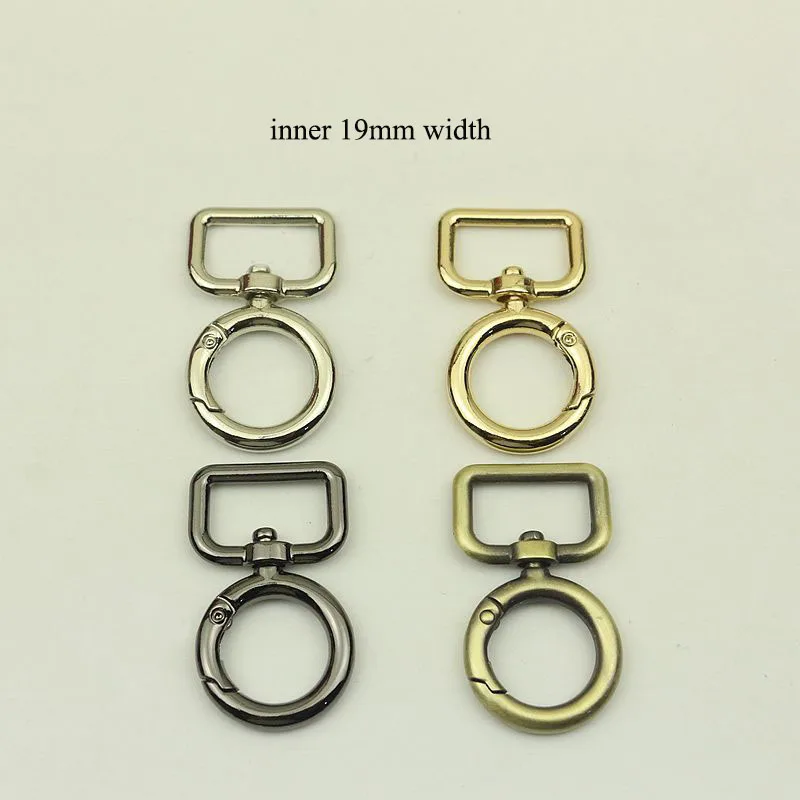 

5pcs 19mm Openable O Rings Metal Hook Buckles for Bag Strap Snap Clip Trigger Spring Ring Dog Collar Keychain DIY Accessories