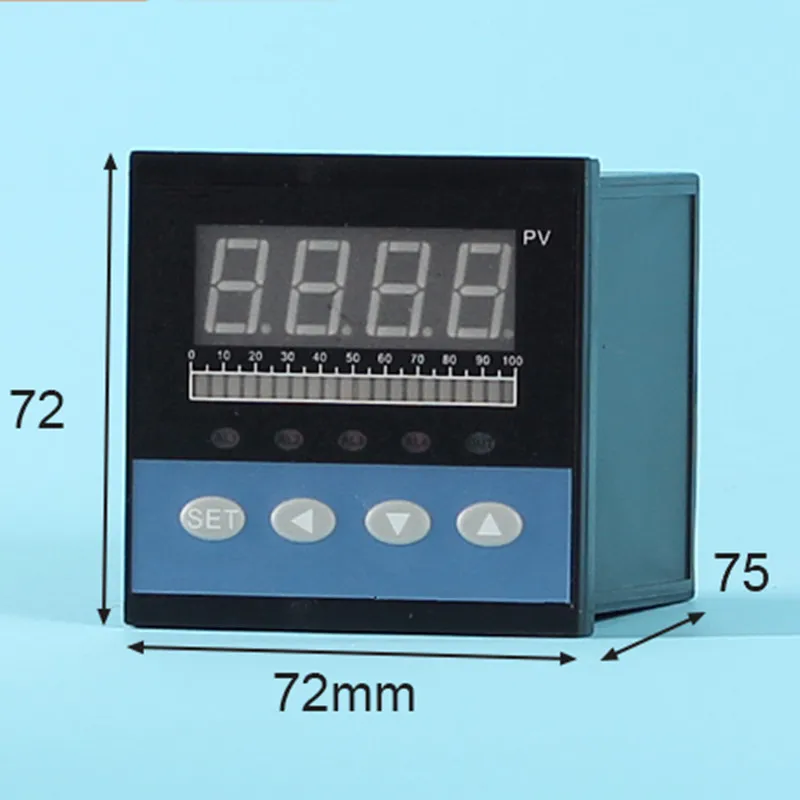 DC 4-20mA Input Water Liquid Level Pressure Controller Meter Gauge w 4 Ways Relay and DC24V Output LPG Level Sensor